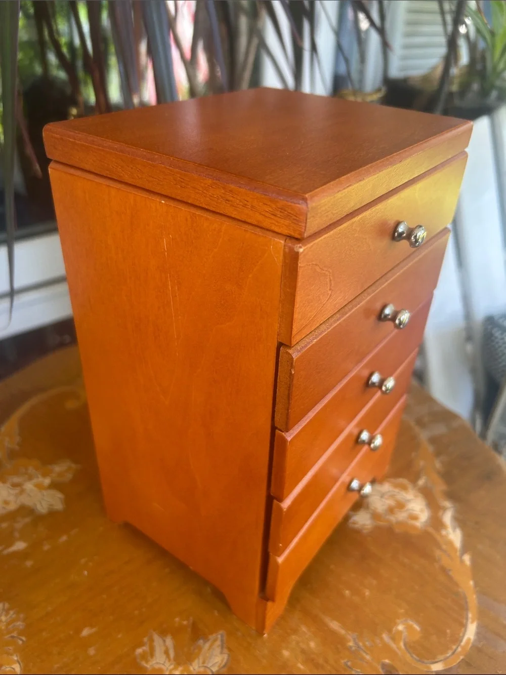 Wooden 5-Drawer Jewelry Armoire Chest